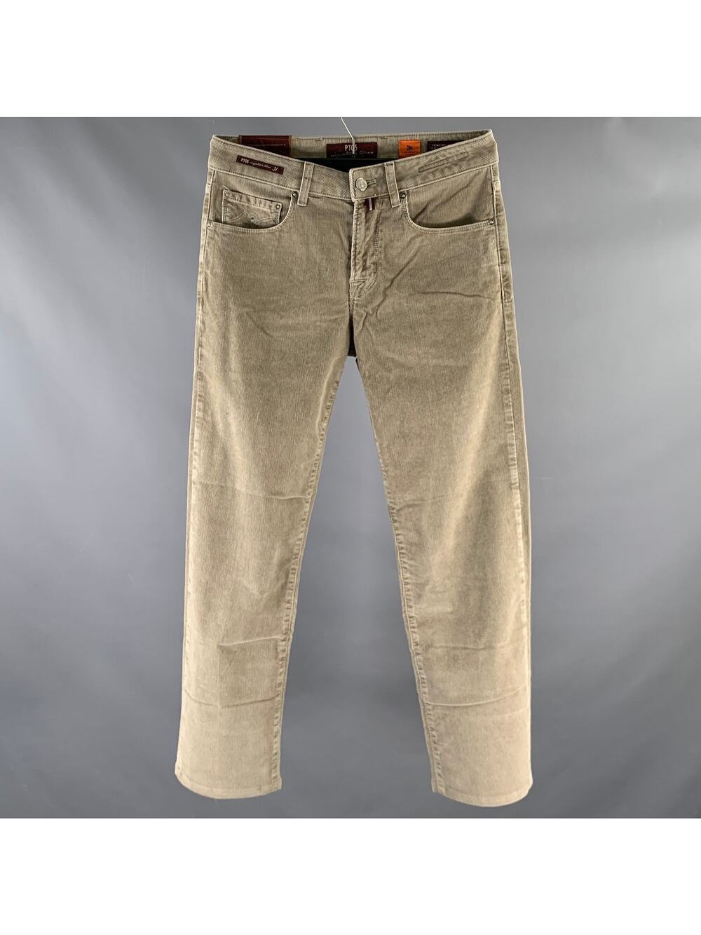 PT05 Size 31 Khaki Corduroy Cotton Blend Straight Casual Pants